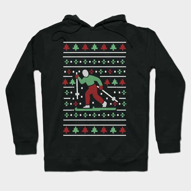 Skiing Ski Ugly Christmas Sweater Hoodie by Krishnansh W.